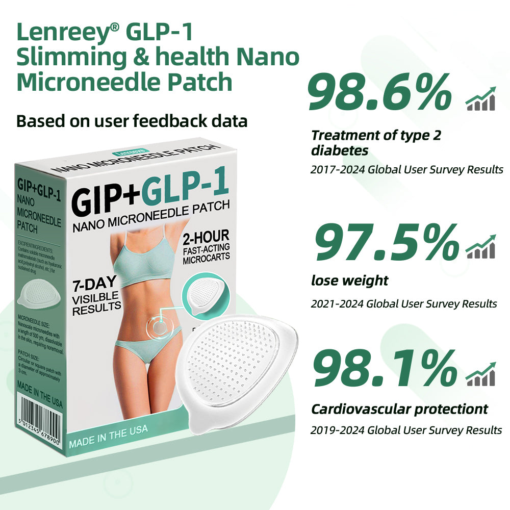 Clinically Proven|Official Store |Lenreey® NIDDK-Tirzepatide Slimming & health NANO MICRONEEDLE PATCH with Collagen & Matrixyl 3000丨Targets Obesity, Loose Skin, High Blood Pressure, Diabetes, Fatty Liver, Joint Pain, and More👩⚕️
