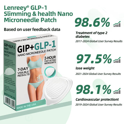 Clinically Proven|Official Store |Lenreey® NIDDK-Tirzepatide Slimming & health NANO MICRONEEDLE PATCH with Collagen & Matrixyl 3000丨Targets Obesity, Loose Skin, High Blood Pressure, Diabetes, Fatty Liver, Joint Pain, and More👩‍⚕️
