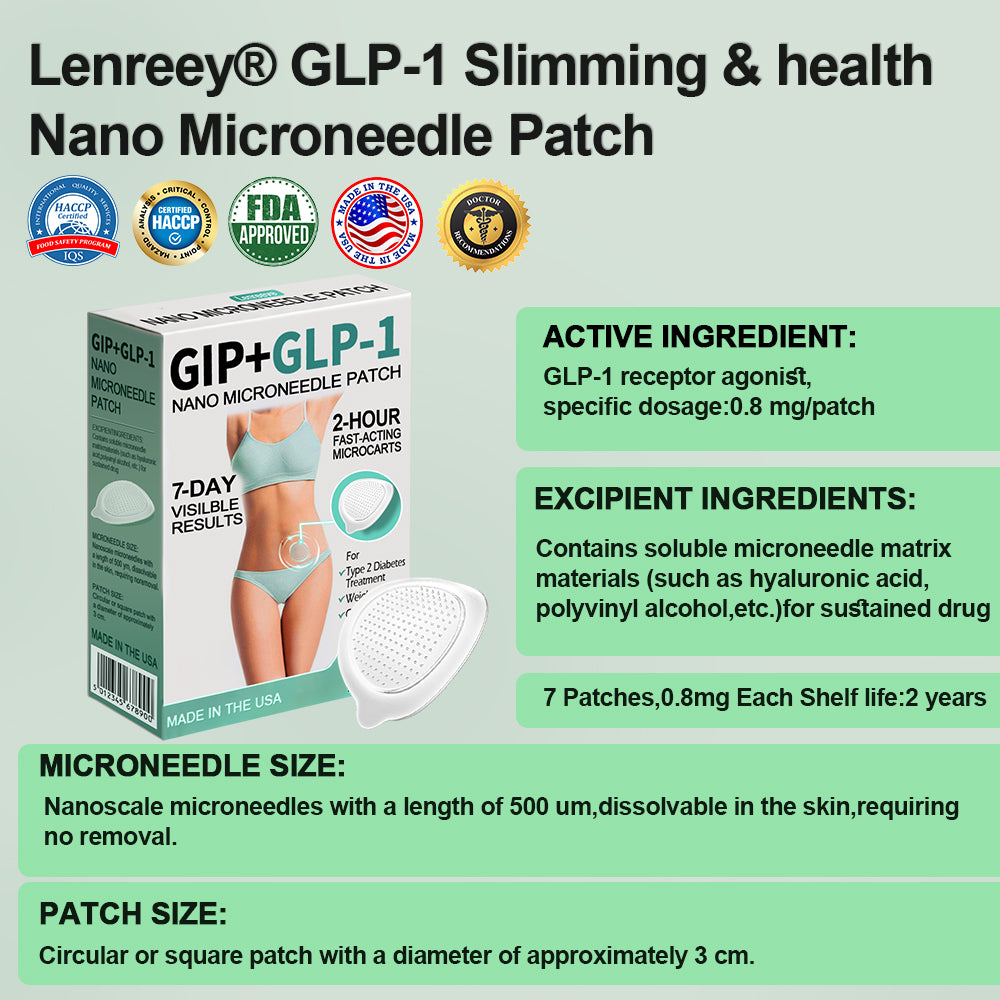 Clinically Proven|Official Store |Lenreey® NIDDK-Tirzepatide Slimming & health NANO MICRONEEDLE PATCH with Collagen & Matrixyl 3000丨Targets Obesity, Loose Skin, High Blood Pressure, Diabetes, Fatty Liver, Joint Pain, and More👩‍⚕️